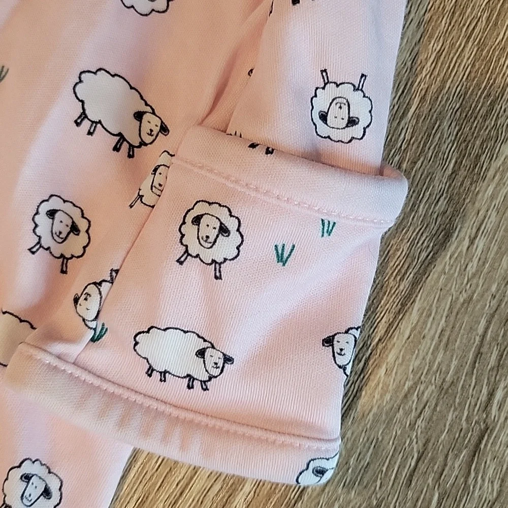 Hanna Andersson Pink Sheep Gown With Mitten Cuffs - Picture 4 of 4